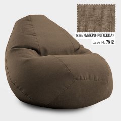 Безкаркасне крісло мішок груша Овал Coolki Рогожка XXXL 140x100 коричневий (7912)