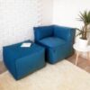 Модульное кресло и пуф велюр бирюза KatyPuf