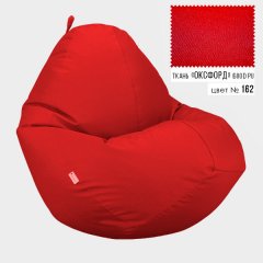 Бескаркасное кресло мешок груша Овал Coolki XXXL 100x140 Красный (Оксфорд 600D PU)