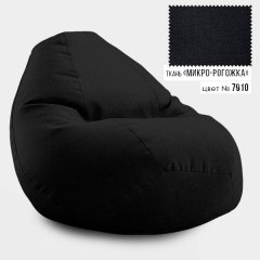 Безкаркасне крісло мішок груша Овал Coolki Рогожка XXL 130x90 чорний