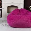 Бескаркасное Кресло мешок груша розового цвета XXL